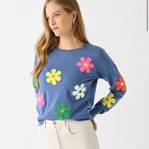 J Society Bright Flower Crew 100% Cotton